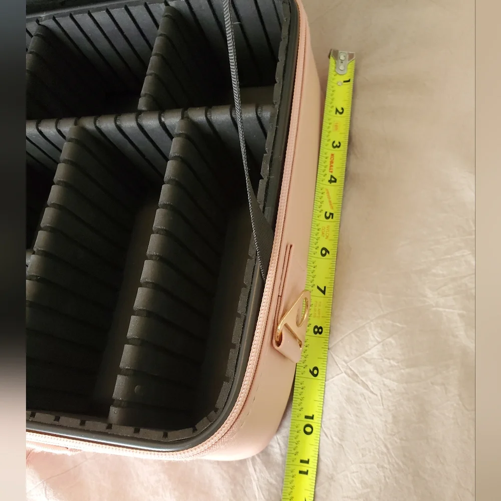 Pink Makeup Organizer with Adjustable Dividers